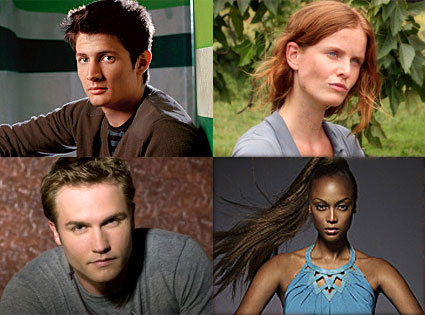 James Lafferty (One Tree Hill), Rebecca Mader (Lost), Scott Porter (Friday Night Lights), Tyra Banks (America's Next Top Model) James Lafferty (One Tree Hill), Rebecca Mader (Lost), Scott Porter (Friday Night Lights), Tyra Banks (America's Next Top Model)